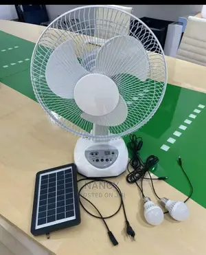 Solar Fan With Two Bullb