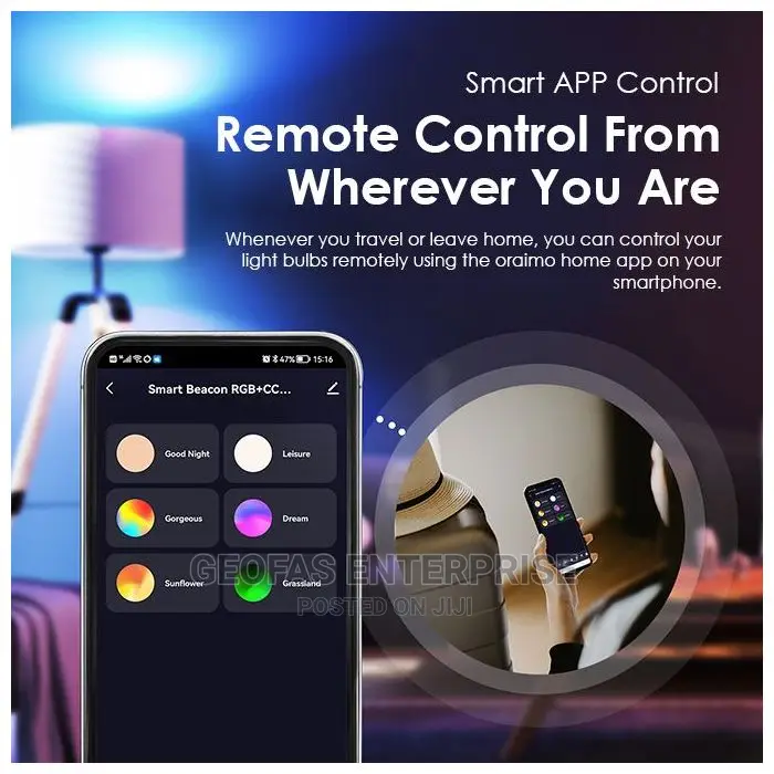 Oraimo Smartbulb Multiple 6colour Scene Mode With Appcontrol