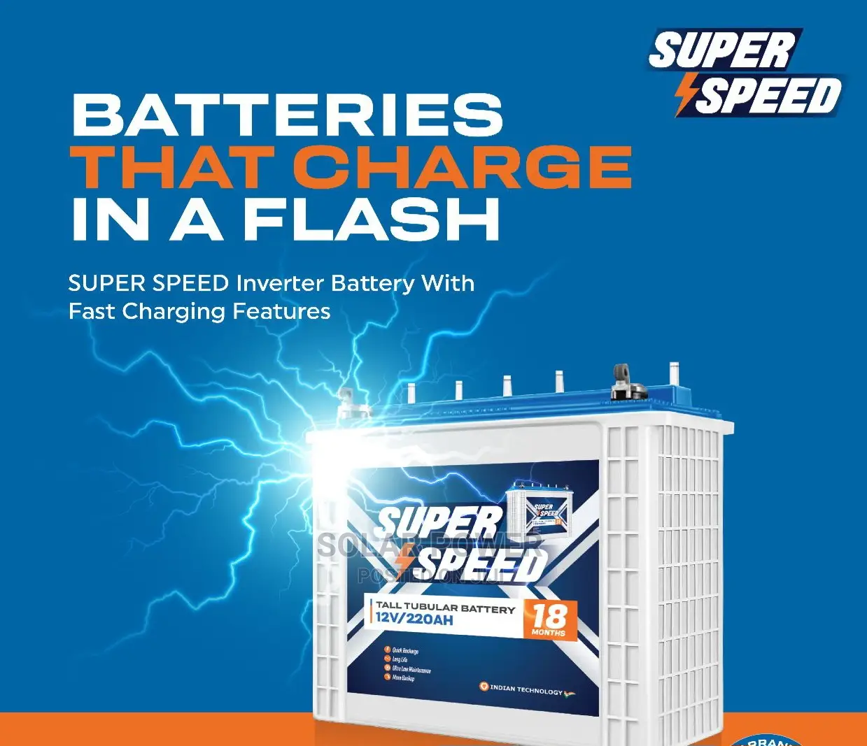 Super Speed Tubular Battery 12v220ah