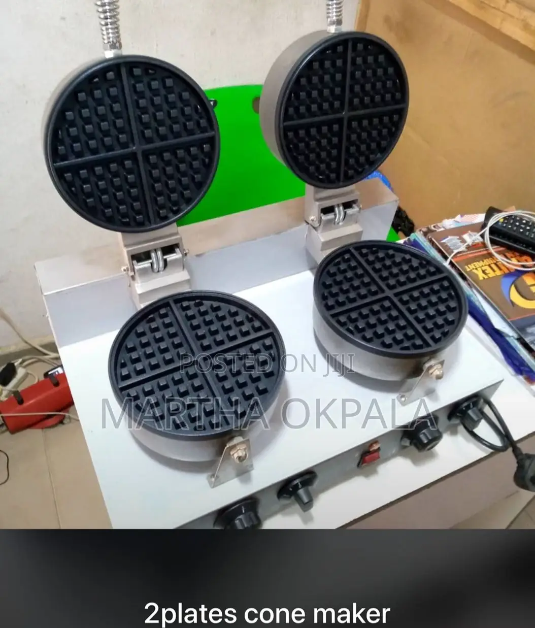 2 Plates Cone Waffle Maker