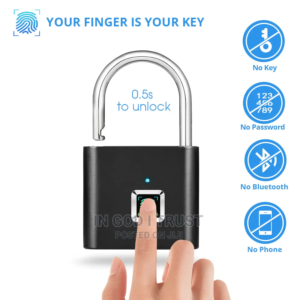 Fingerprint Lock Smart Padlock Thumbprint Door Padlocks