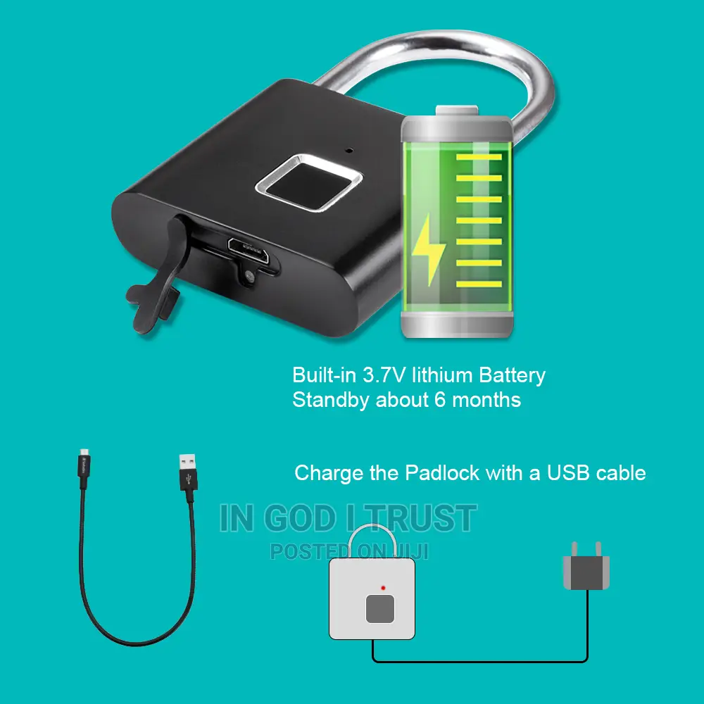 Fingerprint Lock Smart Padlock Thumbprint Door Padlocks