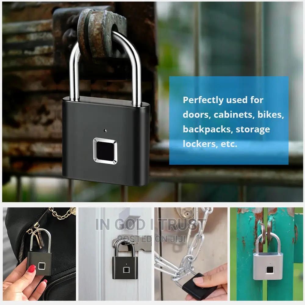 Fingerprint Lock Smart Padlock Thumbprint Door Padlocks
