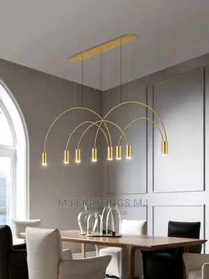 Black/Gold Pendant Chandelier for Office Dining Room