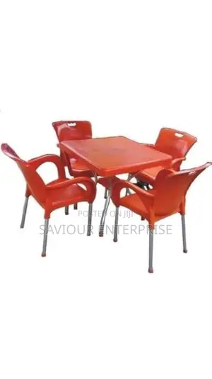 By 4 Plastic Chair and Table
