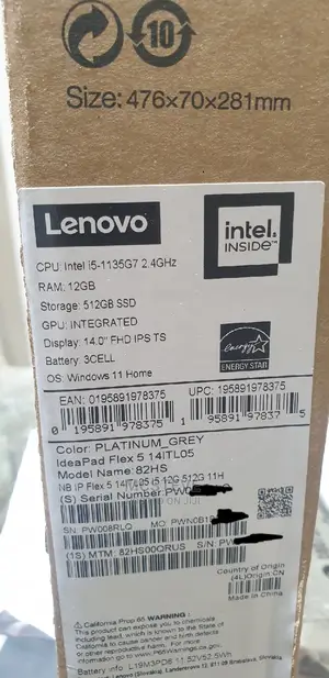 New Laptop Lenovo Flex 5 8GB Intel Core I5 SSD 512GB