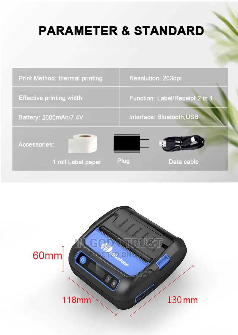 Milestone MHT-P29L 80mm Mobile Portablethermal