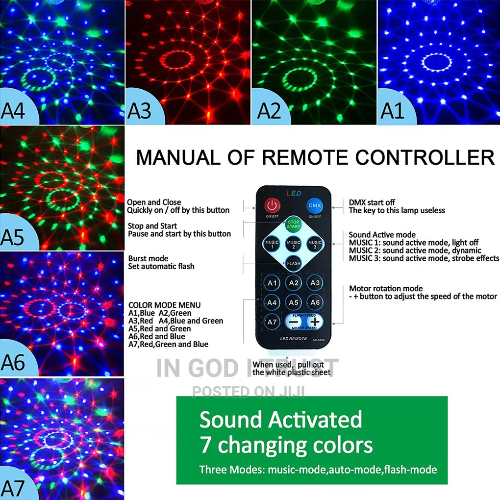 Disco Lights Rotating Ball Lights RGB LED Stage Lights