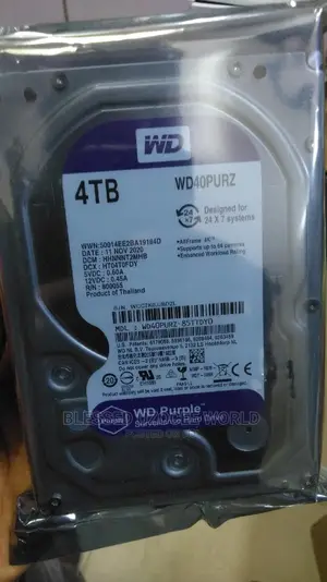 4tb Wd Purple Surveillance HDD Hard Drive for Cctv, Dvr,Nvr