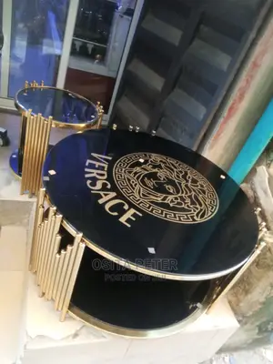 Round Glass Table With 2 Side Stool