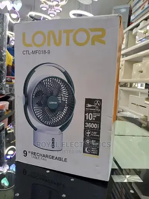 Brand New Lontor 9 Inches Rechargeable Table Fan
