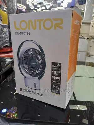 Brand New Lontor 9 Inches Rechargeable Table Fan