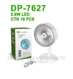 Dp 7627 Rechargeable Desktop Fan With Light