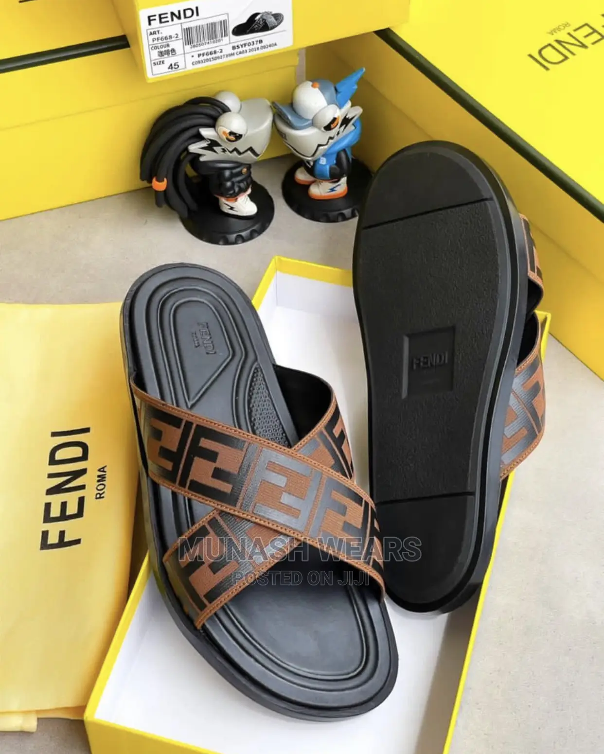 Fendi Leather Slipers