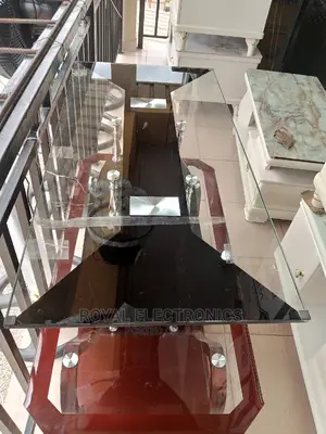 Durable Tempered Glass Center Table - Black