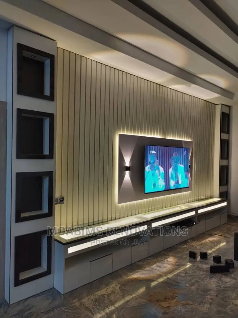 Luxury HDF Wall Cladding Tv Console 1,750,00