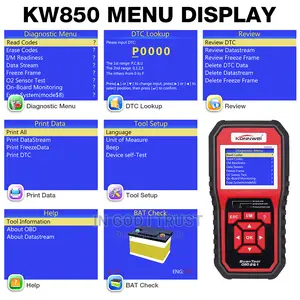 KONNWEI KW850 OBD2 Scanner Full OBDII Functions Engine