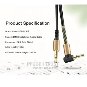 3.5mm Jack Audio Cable, Aux Cable Male To Male Speaker Line