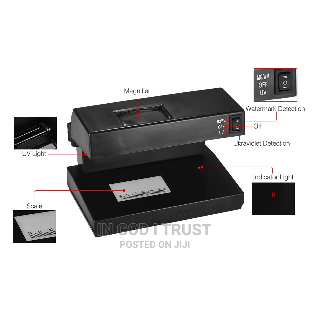 Ortable Desktop Counterfeit Bill Detector Cash Currency