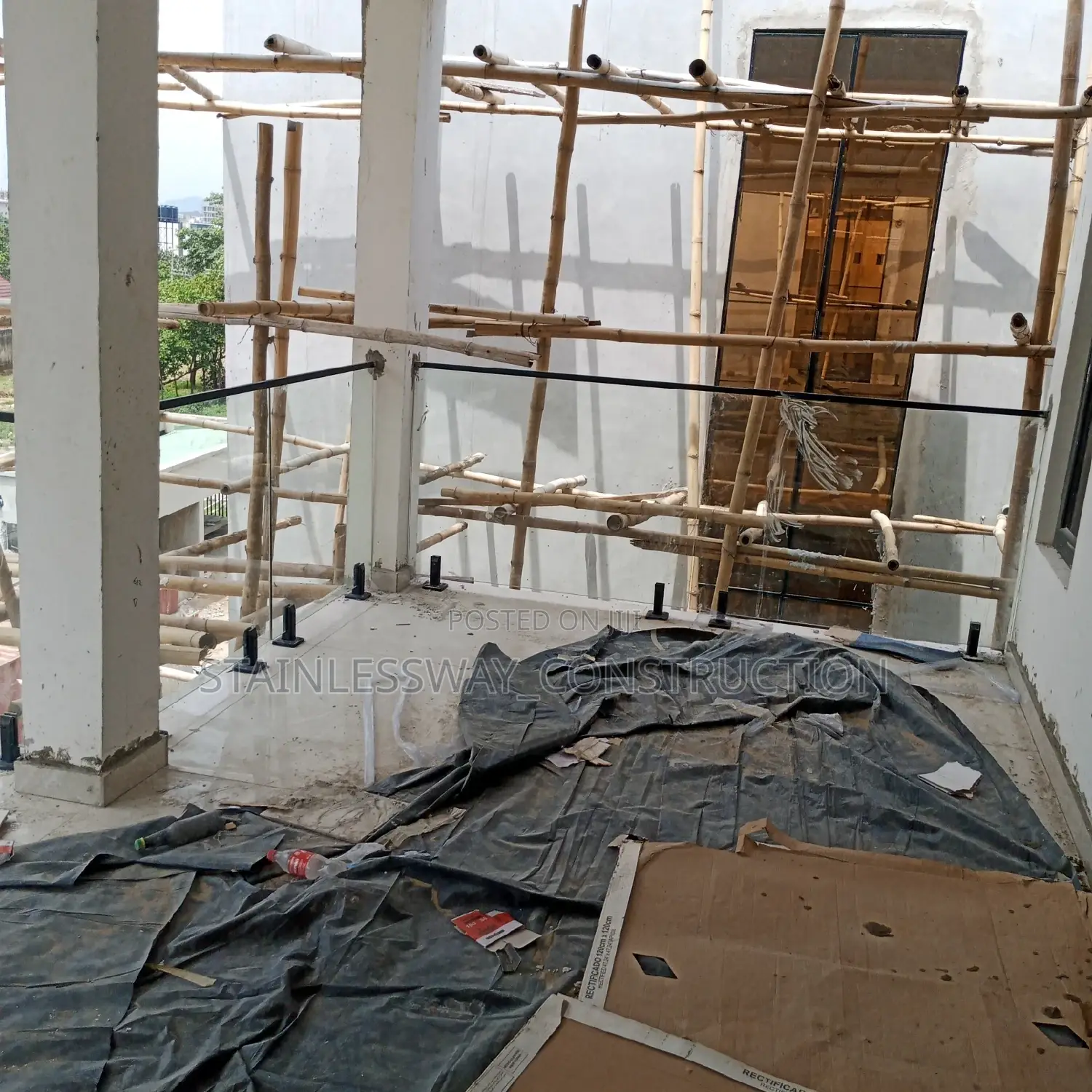 Wall Frameless Glass Staircase Handrail