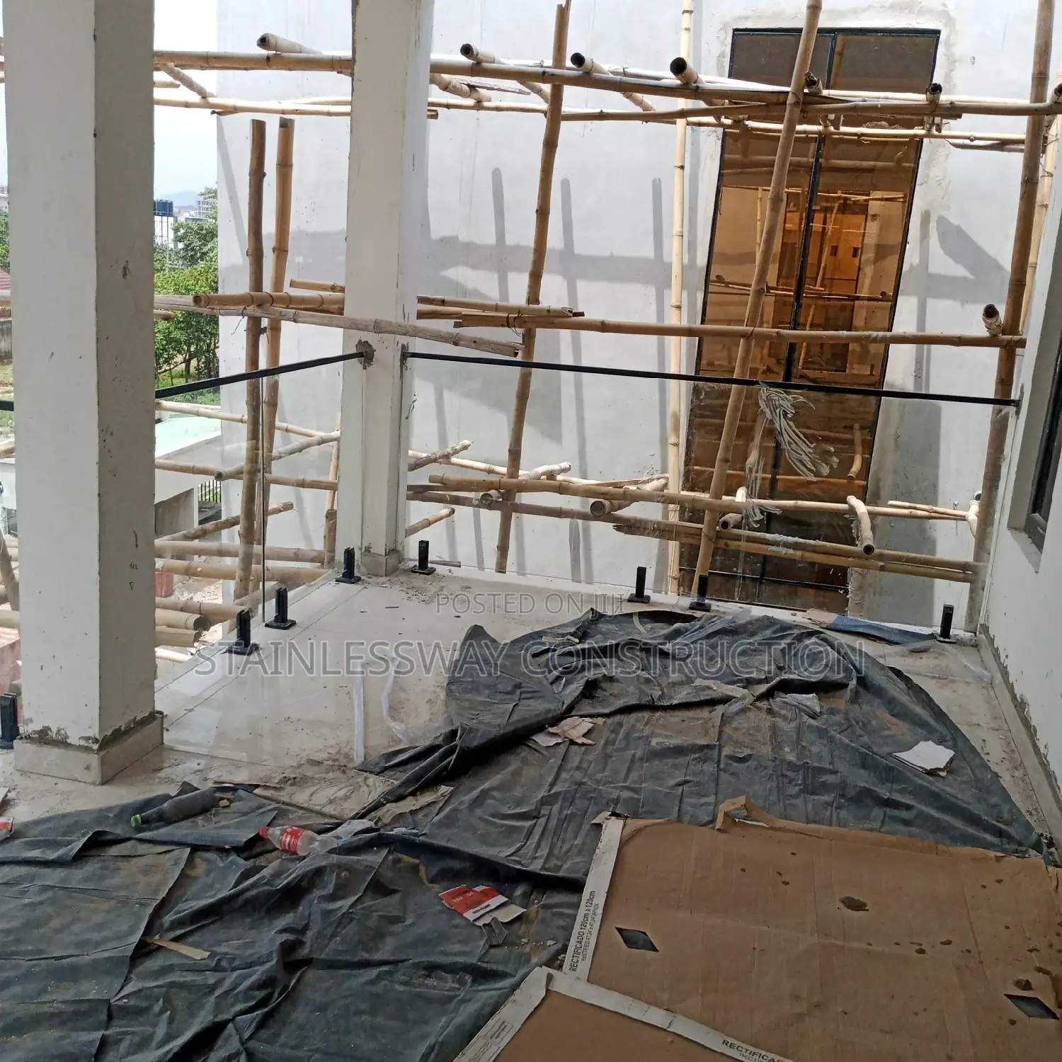 Wall Frameless Glass Staircase Handrail