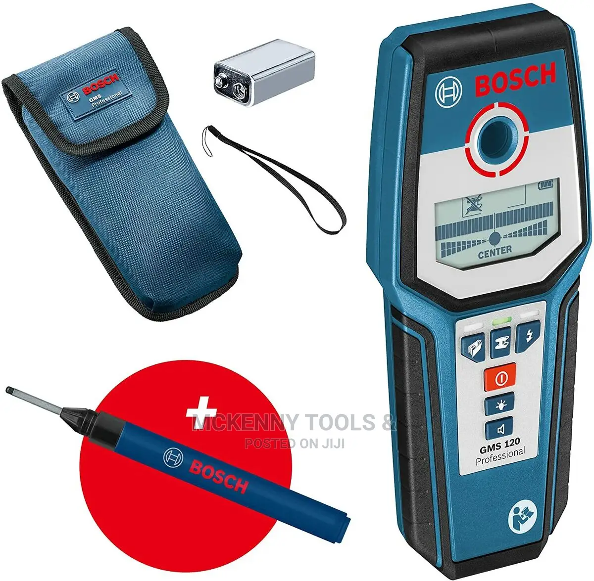 Bosch Professional Detector Wall 120, Marker Hole, Detection