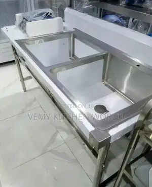 Double Bowl Wash Sink With Side