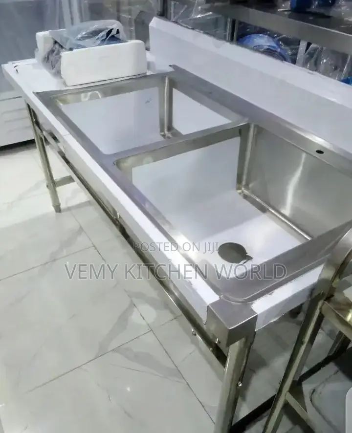 Double Bowl Wash Sink With Side