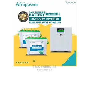 Afriipower Tall Tubular Battery + 2kva/24v Inverter +Battery