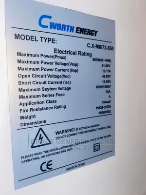 550w Cworth Energy Panel