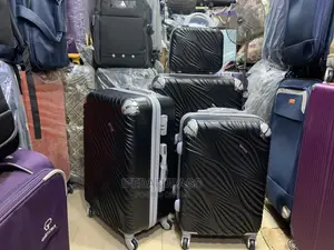 Set of Quality Black Plastic Traveling Luggage