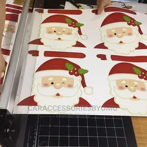 Christmas Waving Santa Claus Snowmen Tags Decals Car Window