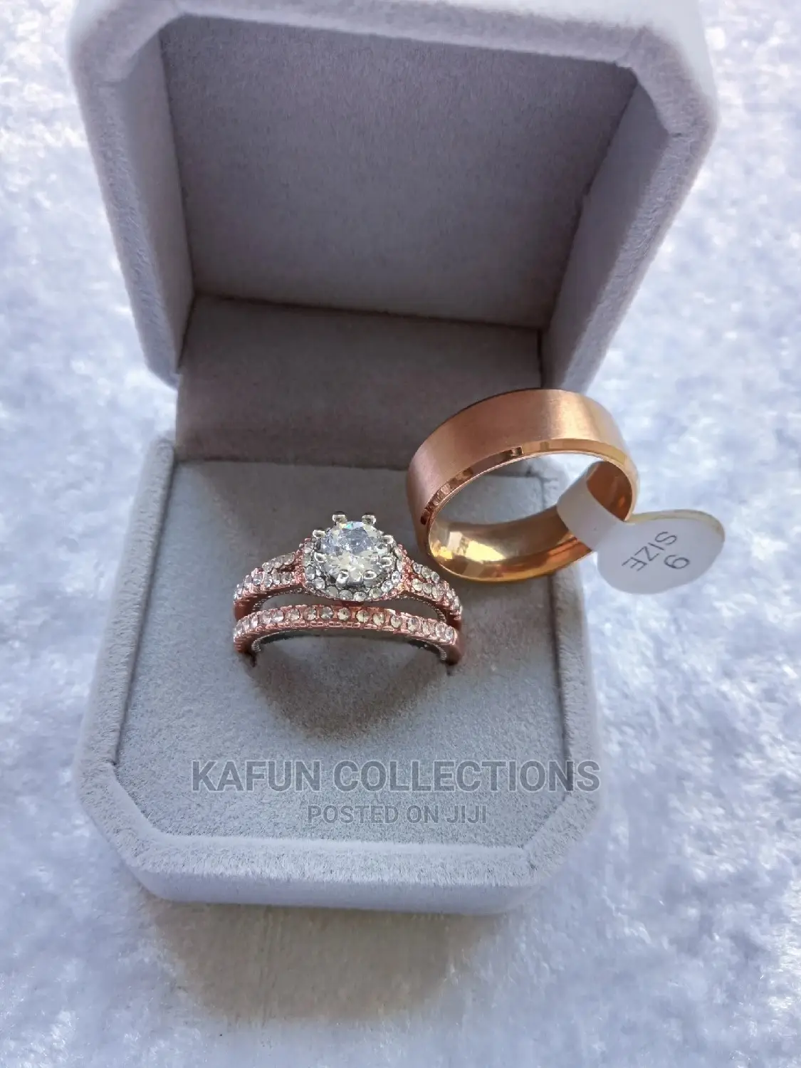 Rose Gold Wedding Ring Set