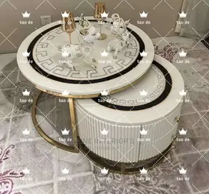 Versace Marble Center Table With Extension Nd Drawers