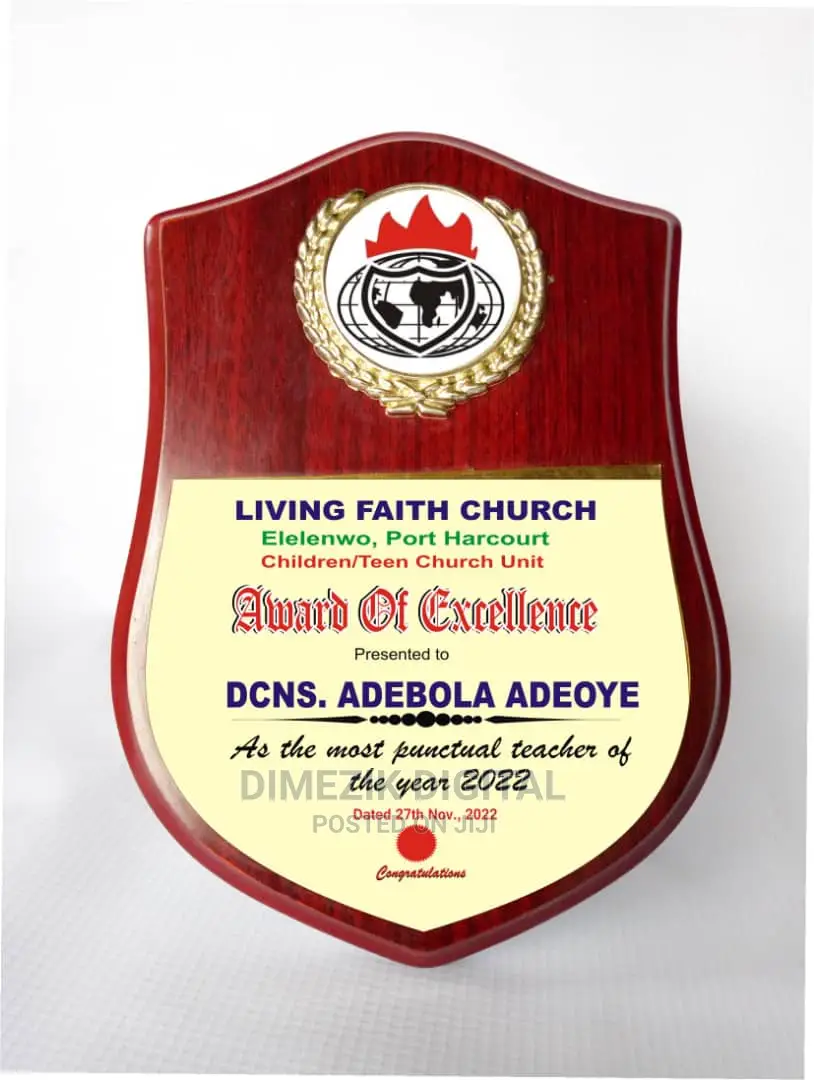 Best Quality Awards Plaque
