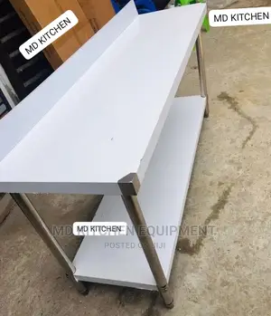Industrial 7ft Stainless Steel Working With Back