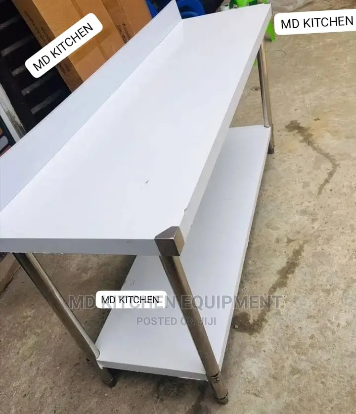 Industrial 7ft Stainless Steel Working With Back