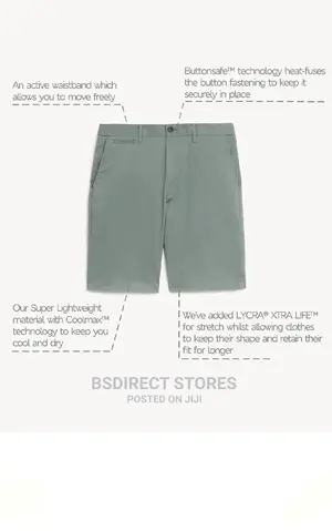 Marks And Spencer Green 36in Super Lightweight Stretch Chino