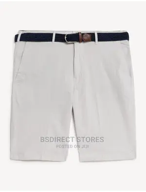 Marks And Spencer Natural 38in Striped Belted Stretch Chino