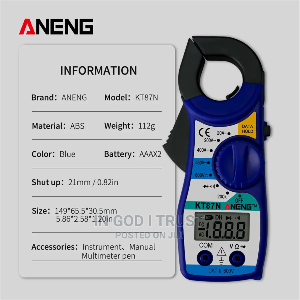 ANENG KT87N Digital Multimeter Amper Clamp