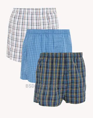Marks And Spencer Multi 3PK Pure Cotton Checked Woven Boxers