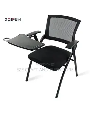 Swivel Folding Training Chair With Writing Pad, Cup Holder