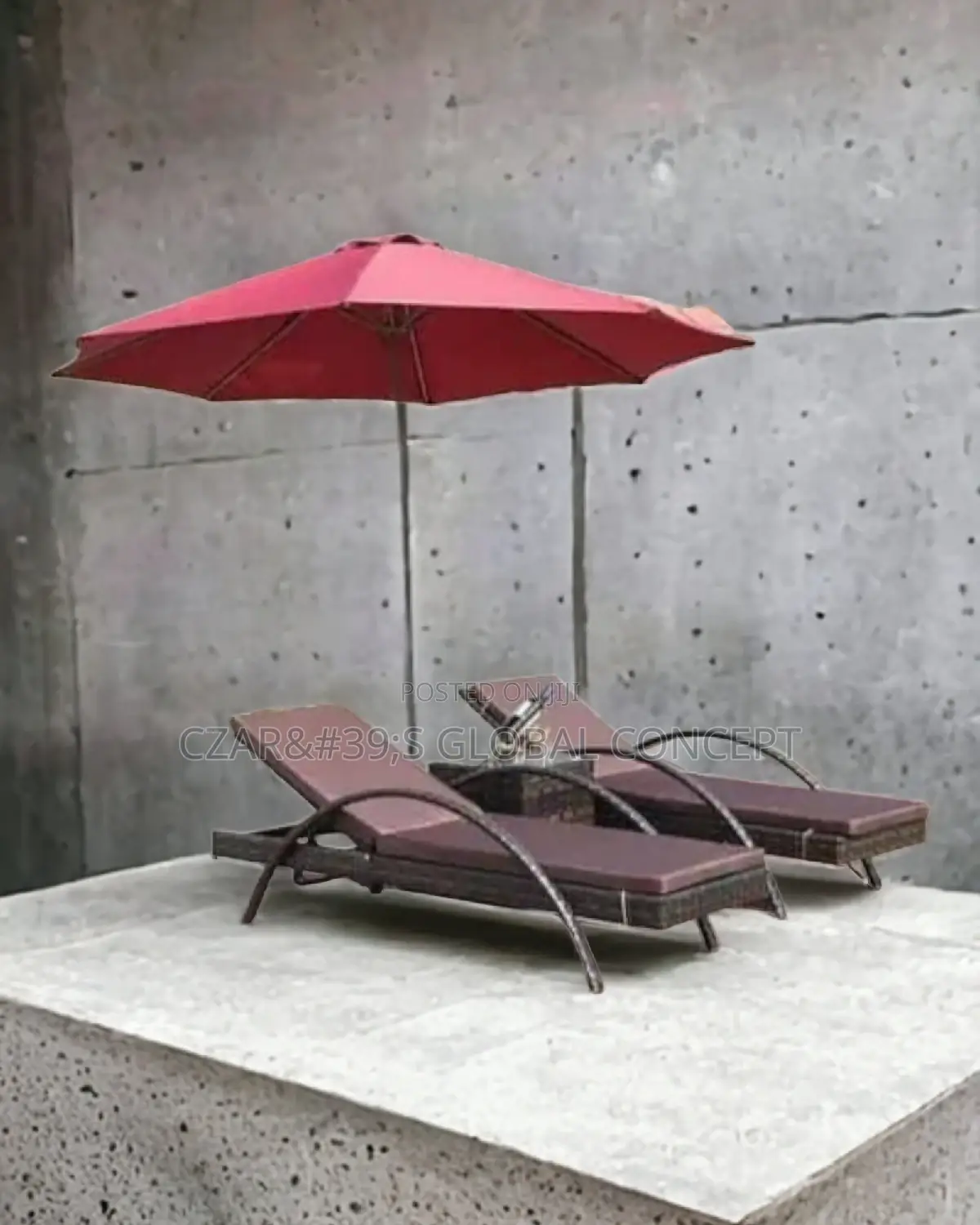 Quality Rattan Pool Bed With Side Stool