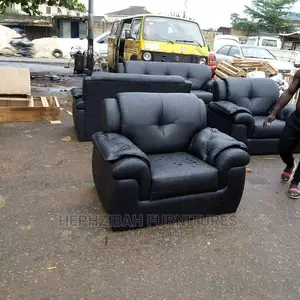 7 Seater Black Modern Sofa