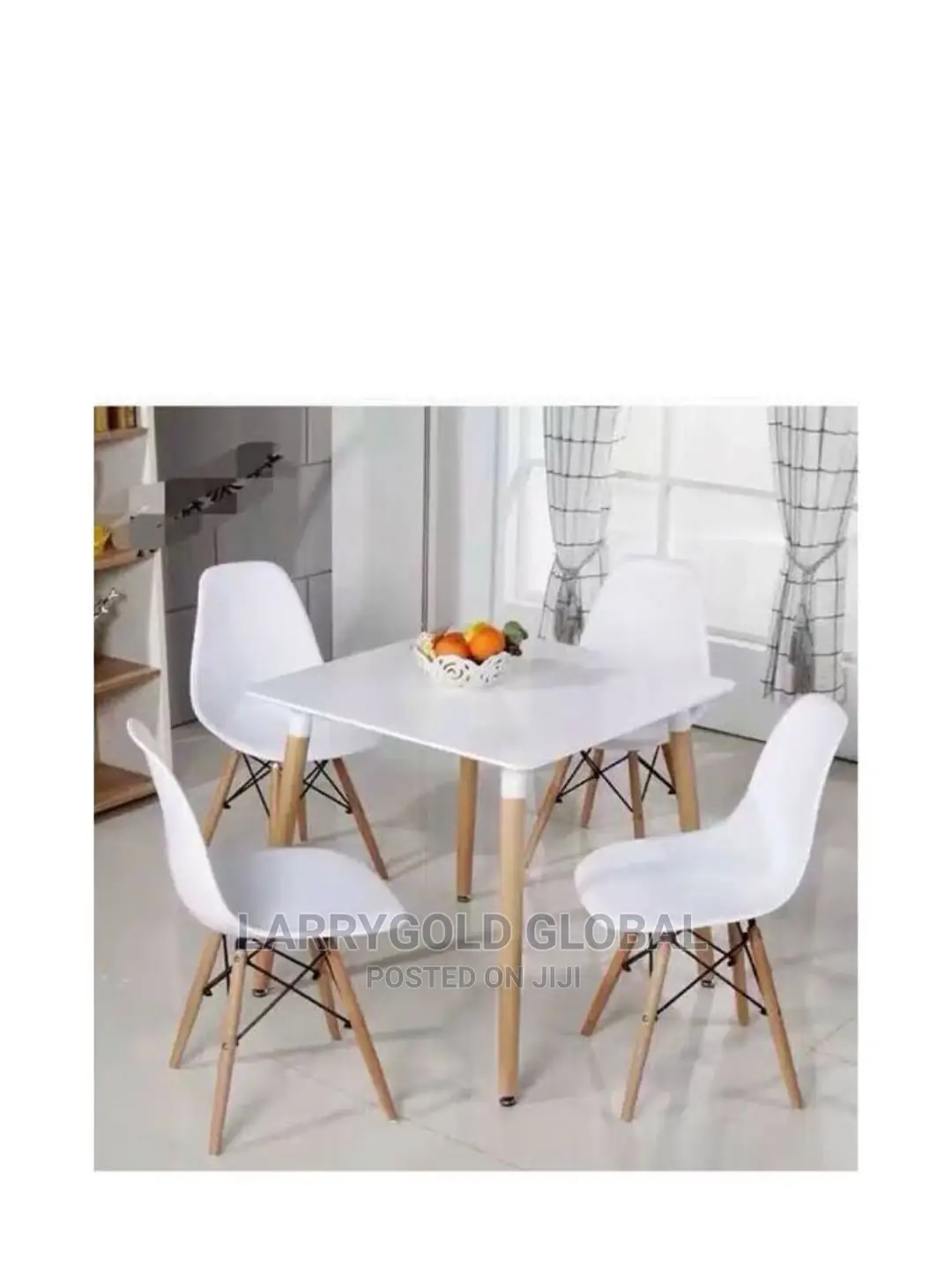 Top Quality Stylish Dining Table and 4 Chair Set (White)