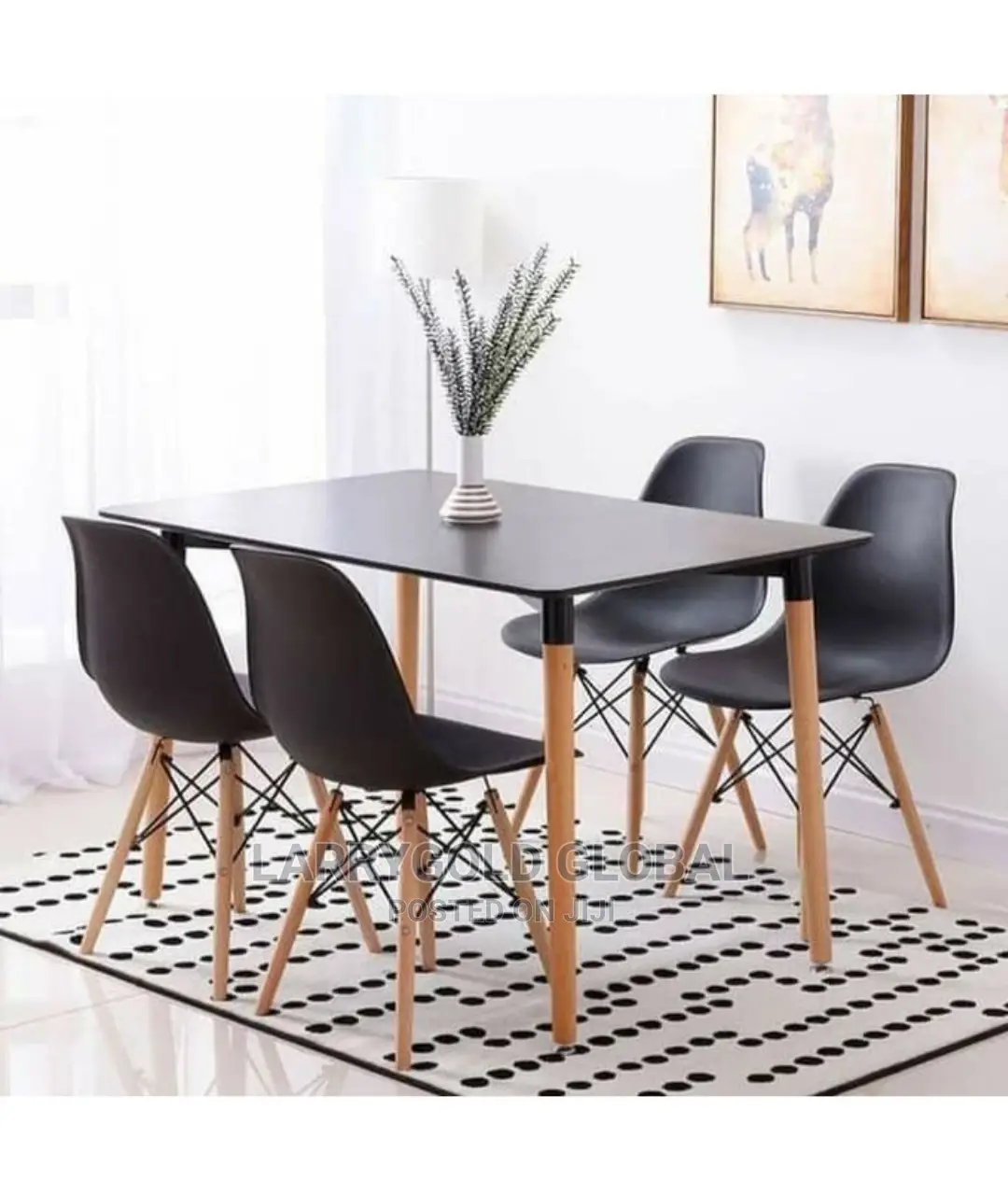 Top Quality Square Dining Table + 4 Plastic Chairs