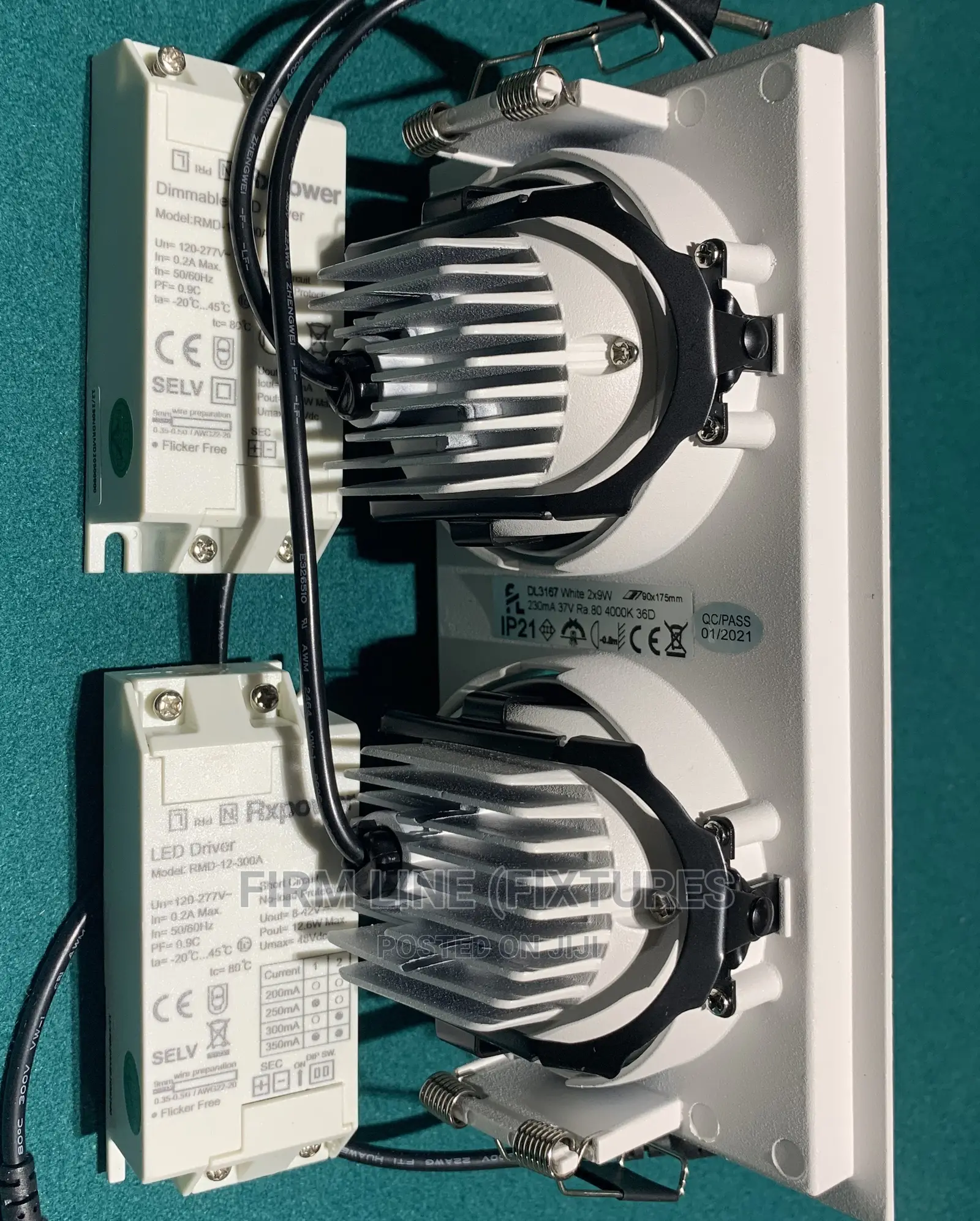 Double Downlight Slim Gimble Tiltable 2 X 9W