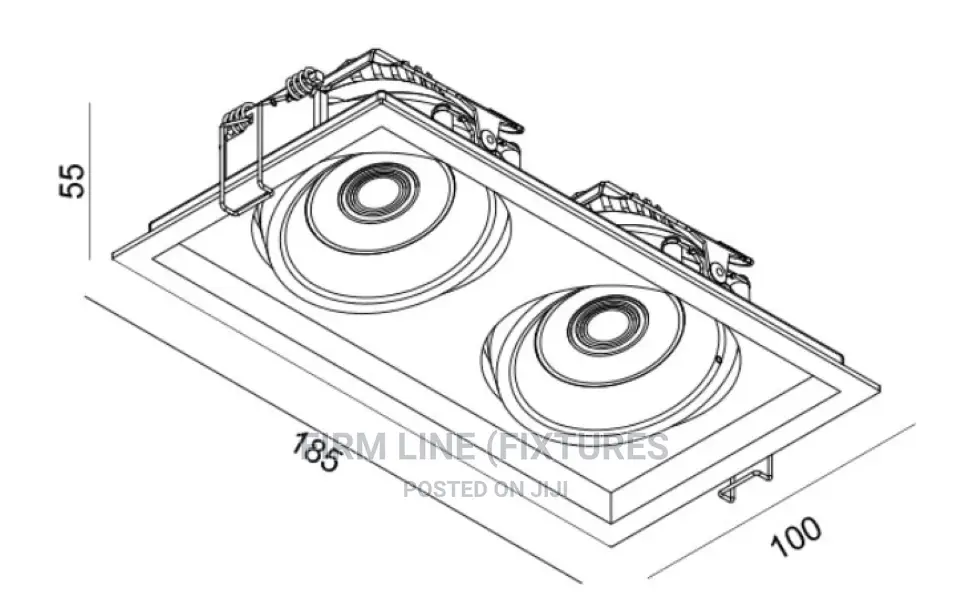 Double Downlight Slim Gimble Tiltable 2 X 9W