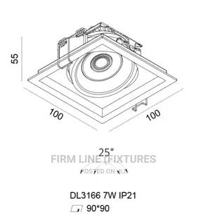 Single Downlight Slim Gimble Tiltable 9W