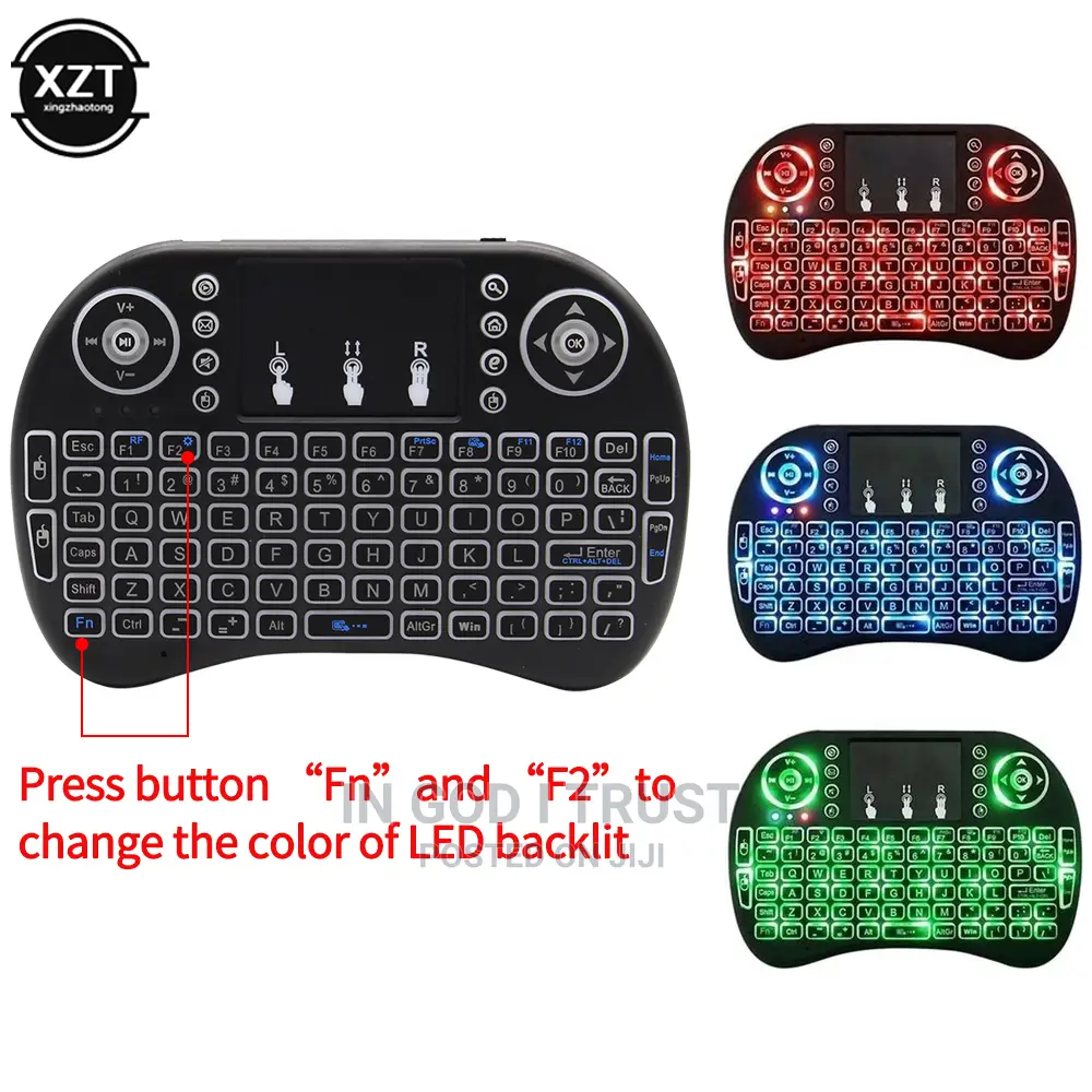 3 Color Backlit I8 Mini Wireless Keyboard 2.4ghz